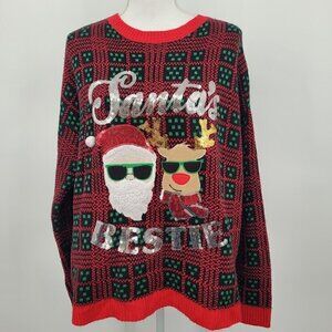 No Boundaries Santa's Bestie Ugly Christmas Sweater